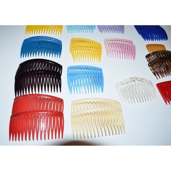 Vtg Lot Goody Side Hair Comb Clips Plastic Rainbow Colorful 80's + extras - Picture 10 of 12
